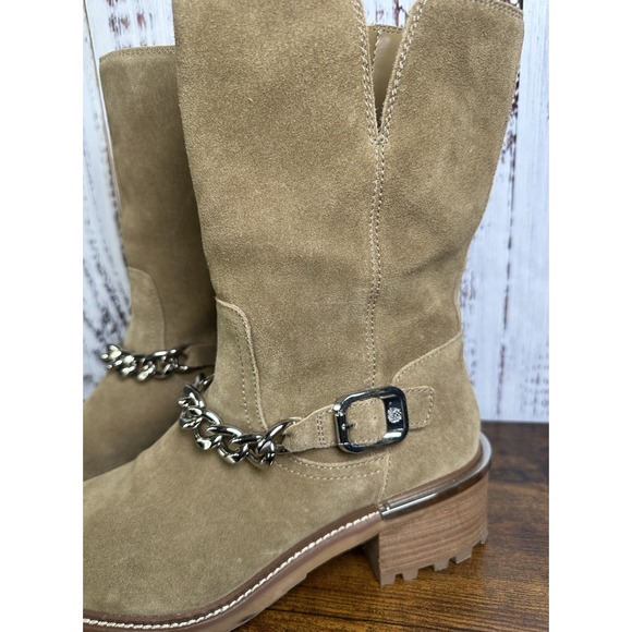 Vince Camuto Women's Kashilla Chain Link Zipper Ankle Moto Boots Shoes Size 8.5M - Picture 7 of 11